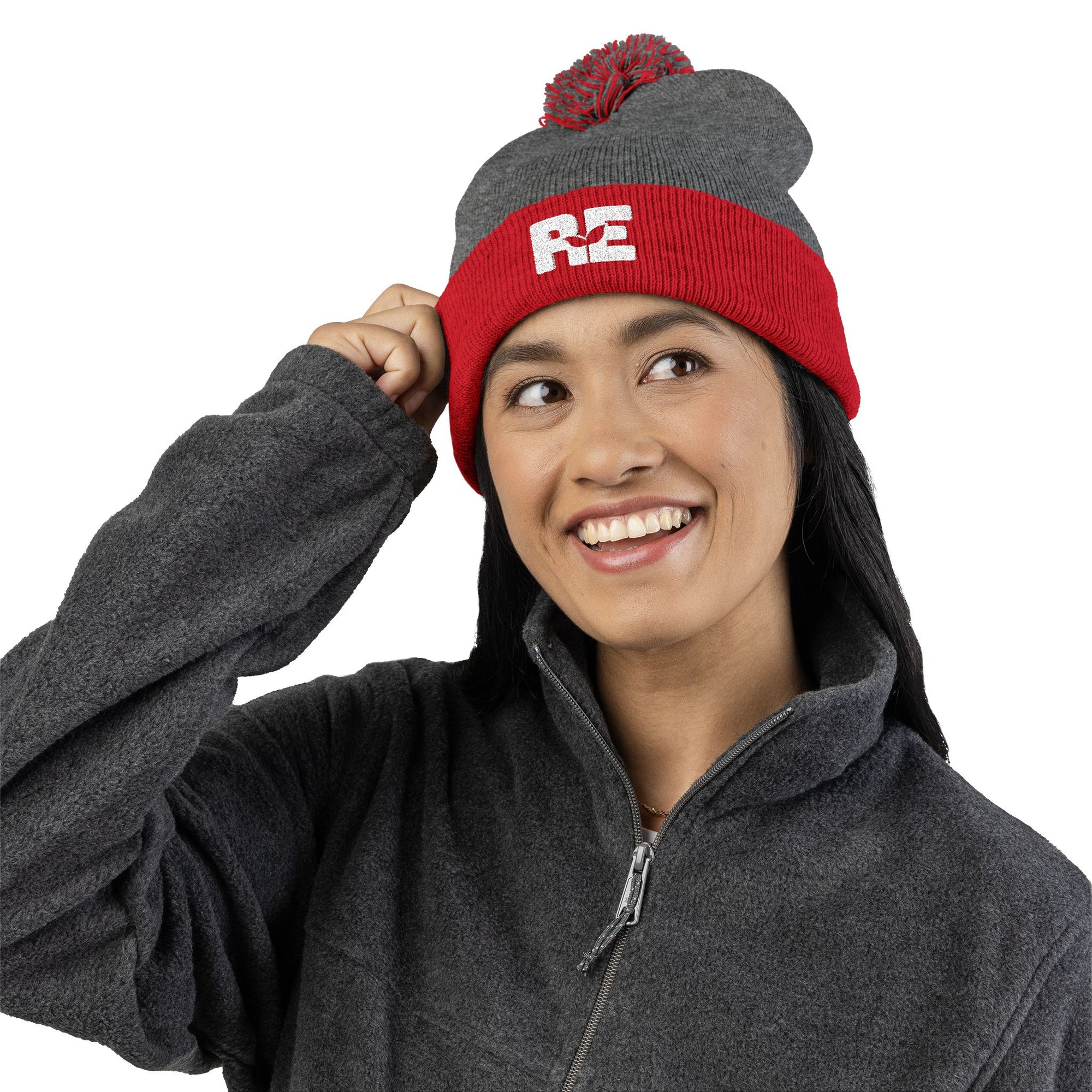 Rooted Eagle • Embroidered Pom-Pom Beanie