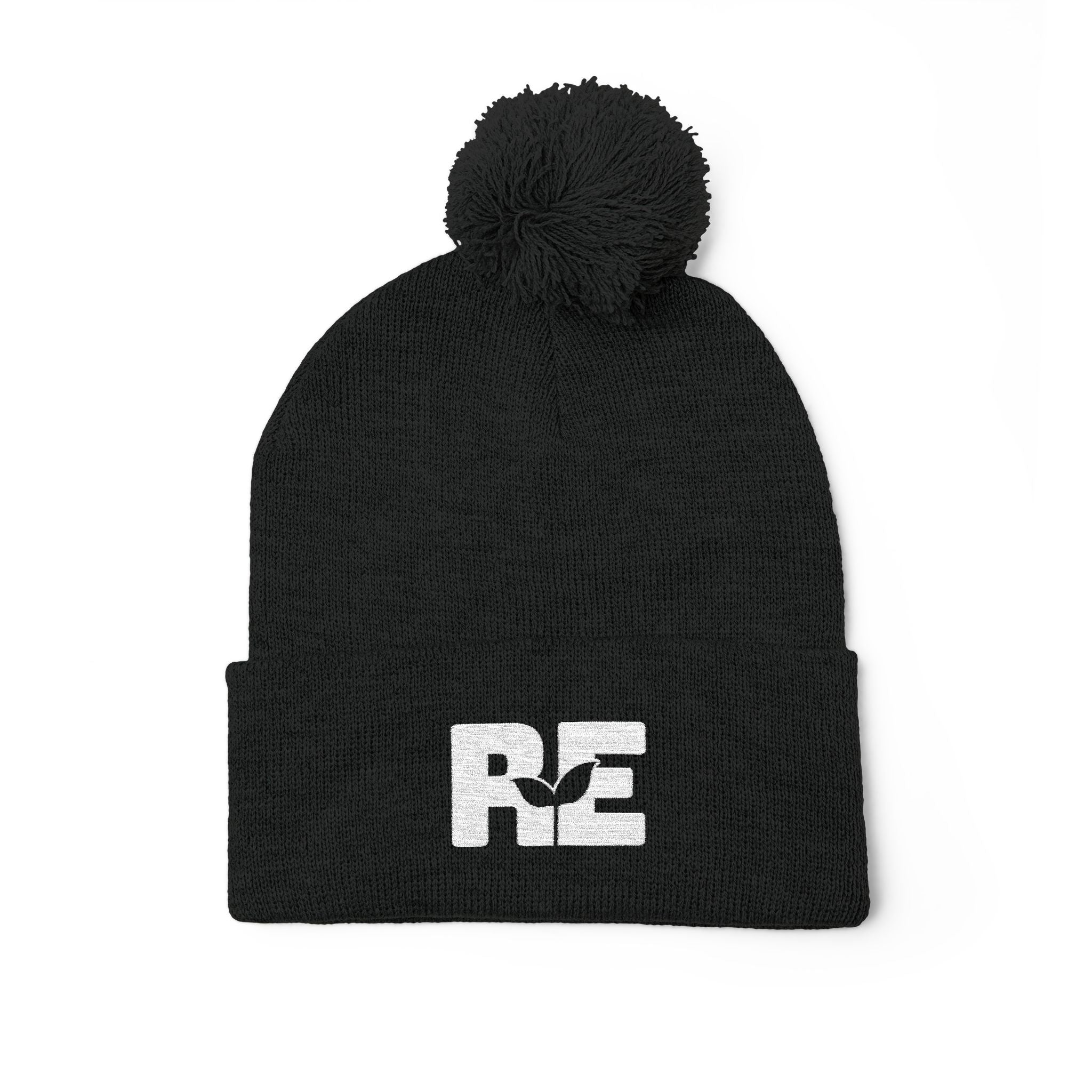 Rooted Eagle • Embroidered Pom-Pom Beanie