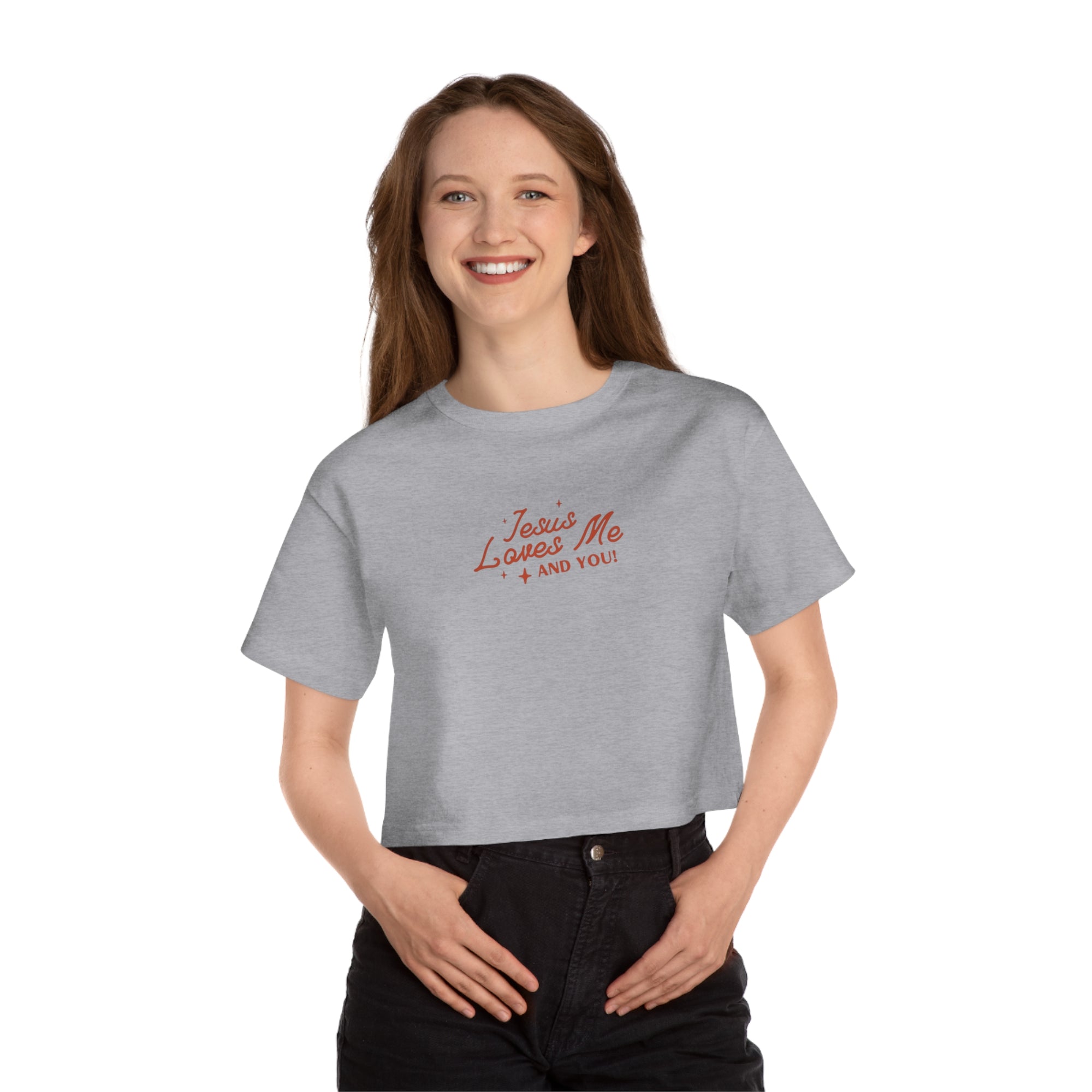 Jesus Loves Me • Champion Heritage Crop Top