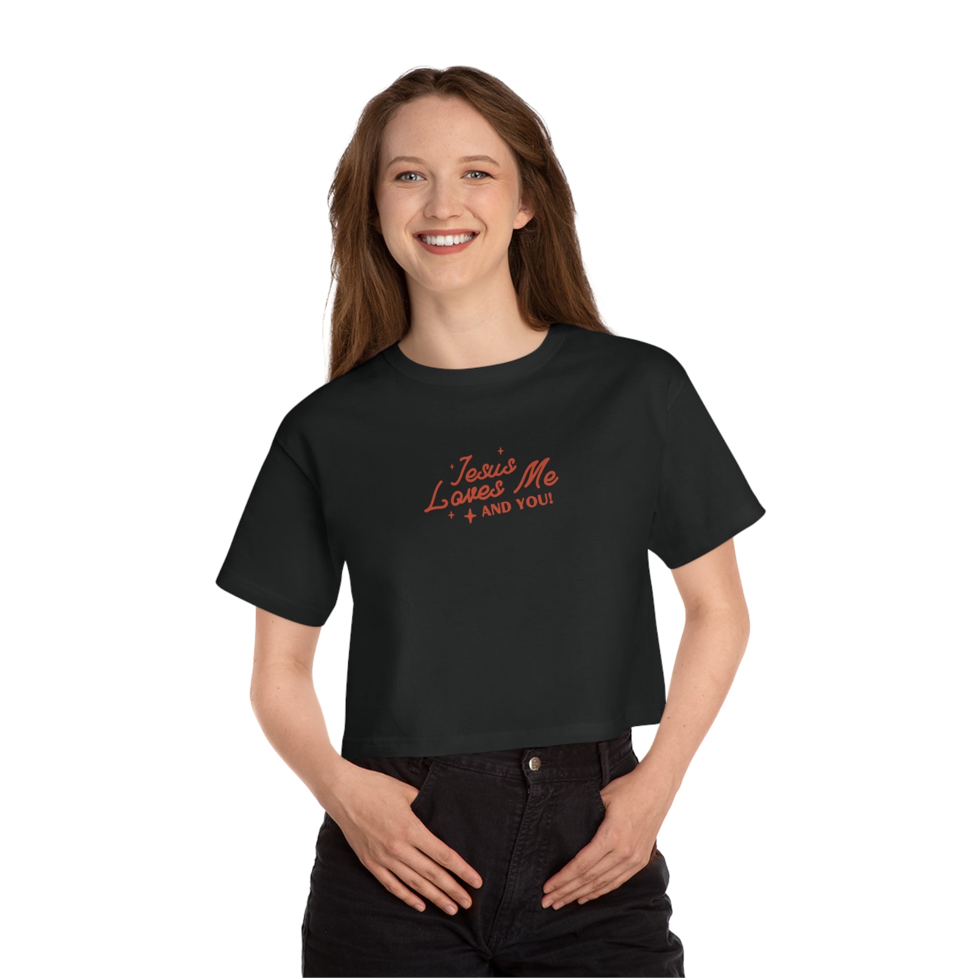 Jesus Loves Me • Champion Heritage Crop Top