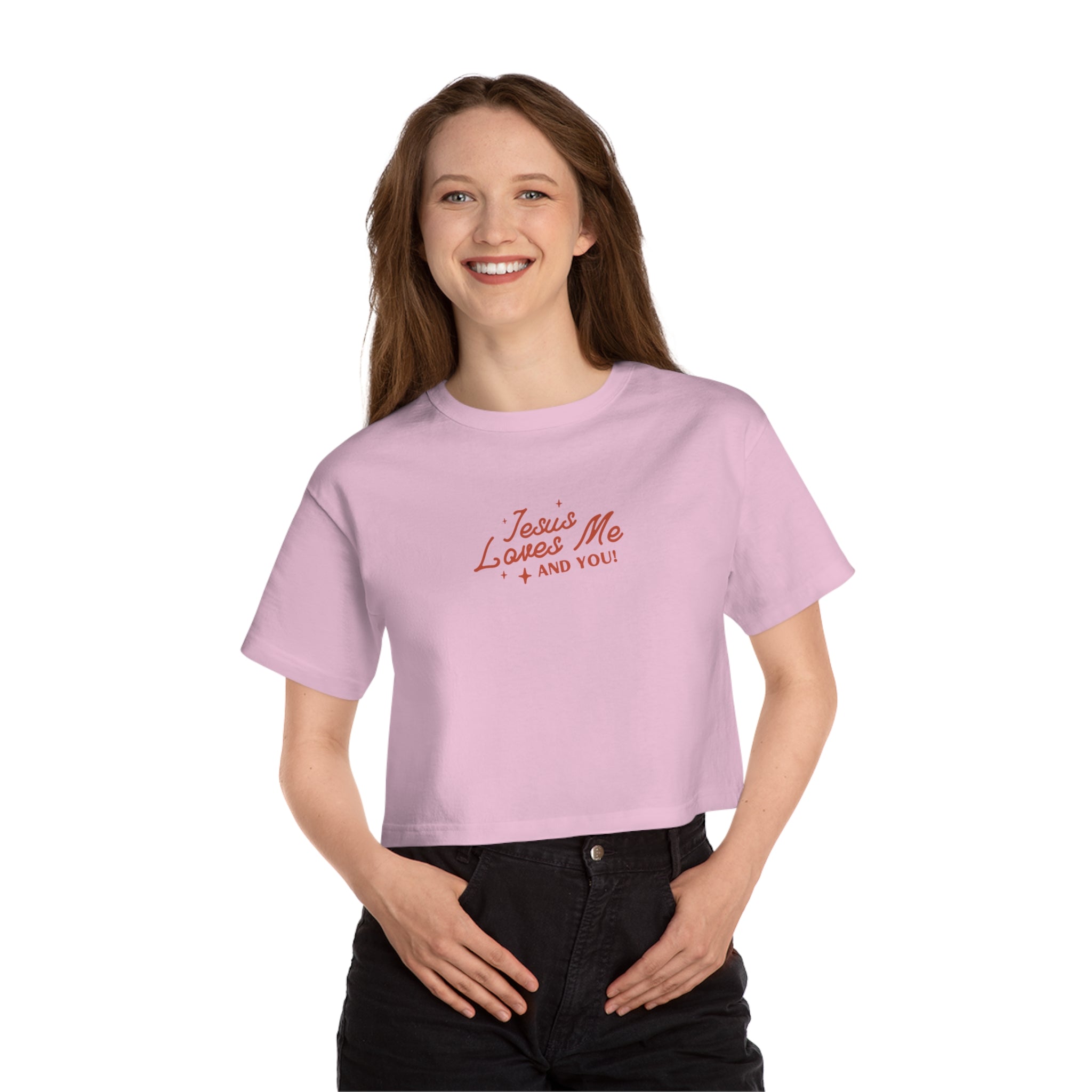 Jesus Loves Me • Champion Heritage Crop Top