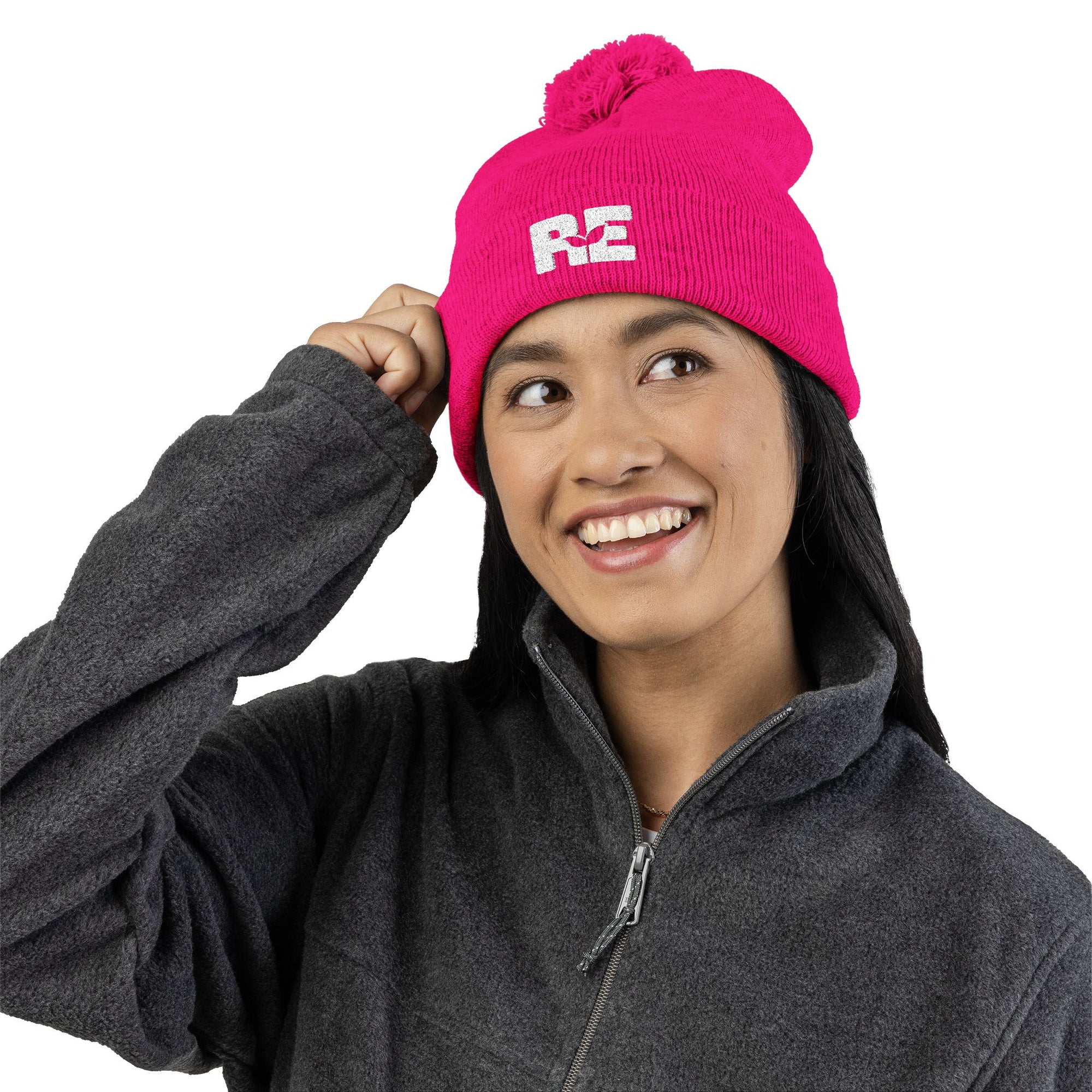 Rooted Eagle • Embroidered Pom-Pom Beanie