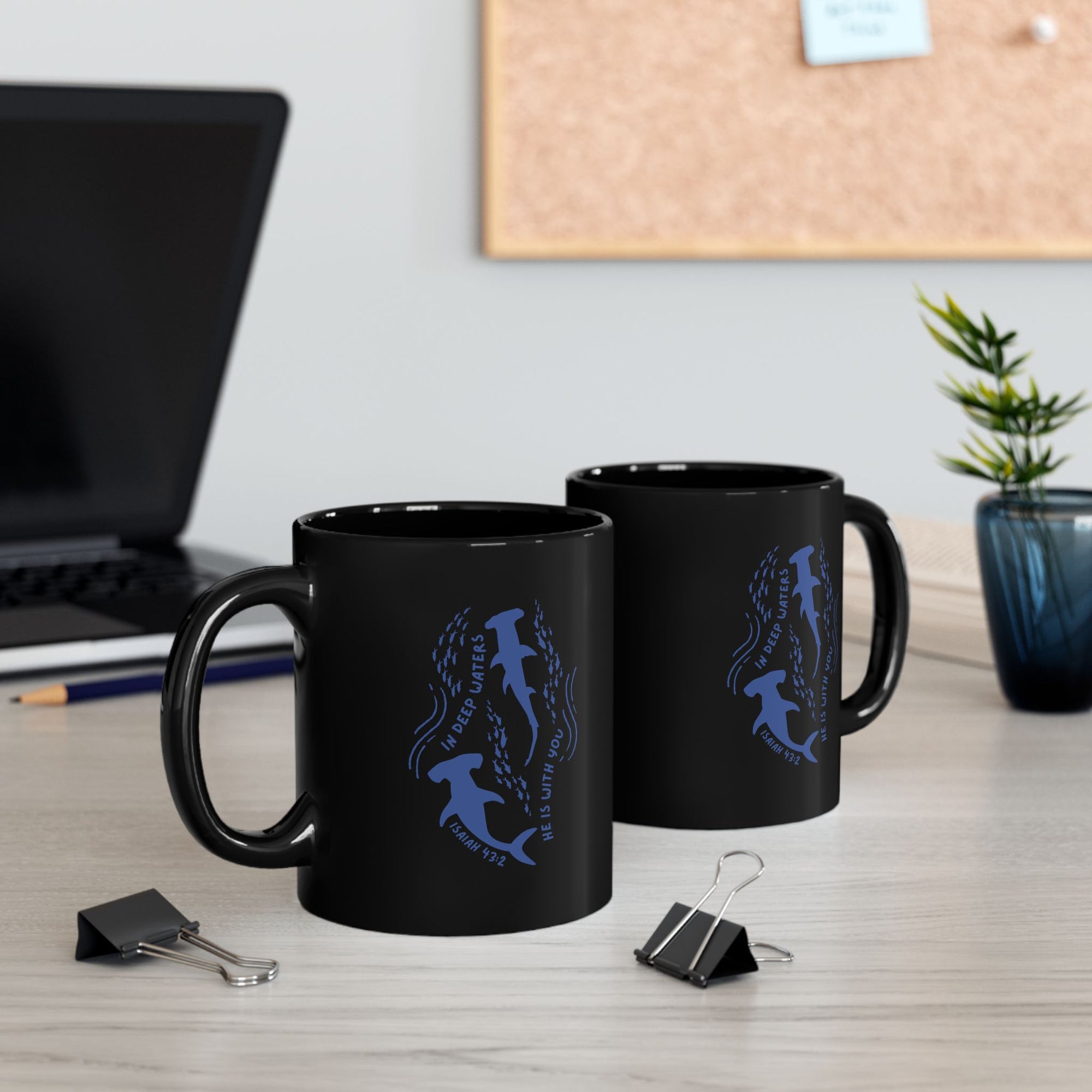 Isaiah 43:2 • Black Mug