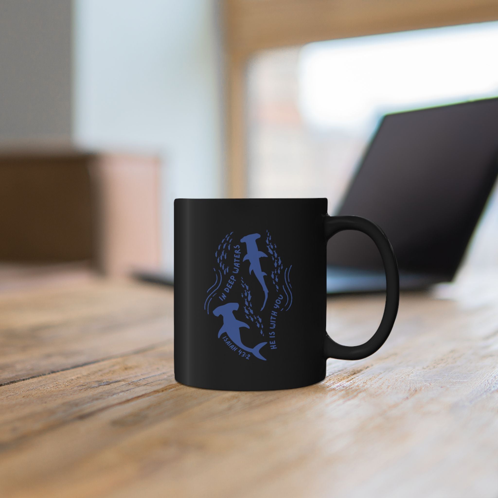 Isaiah 43:2 • Black Mug