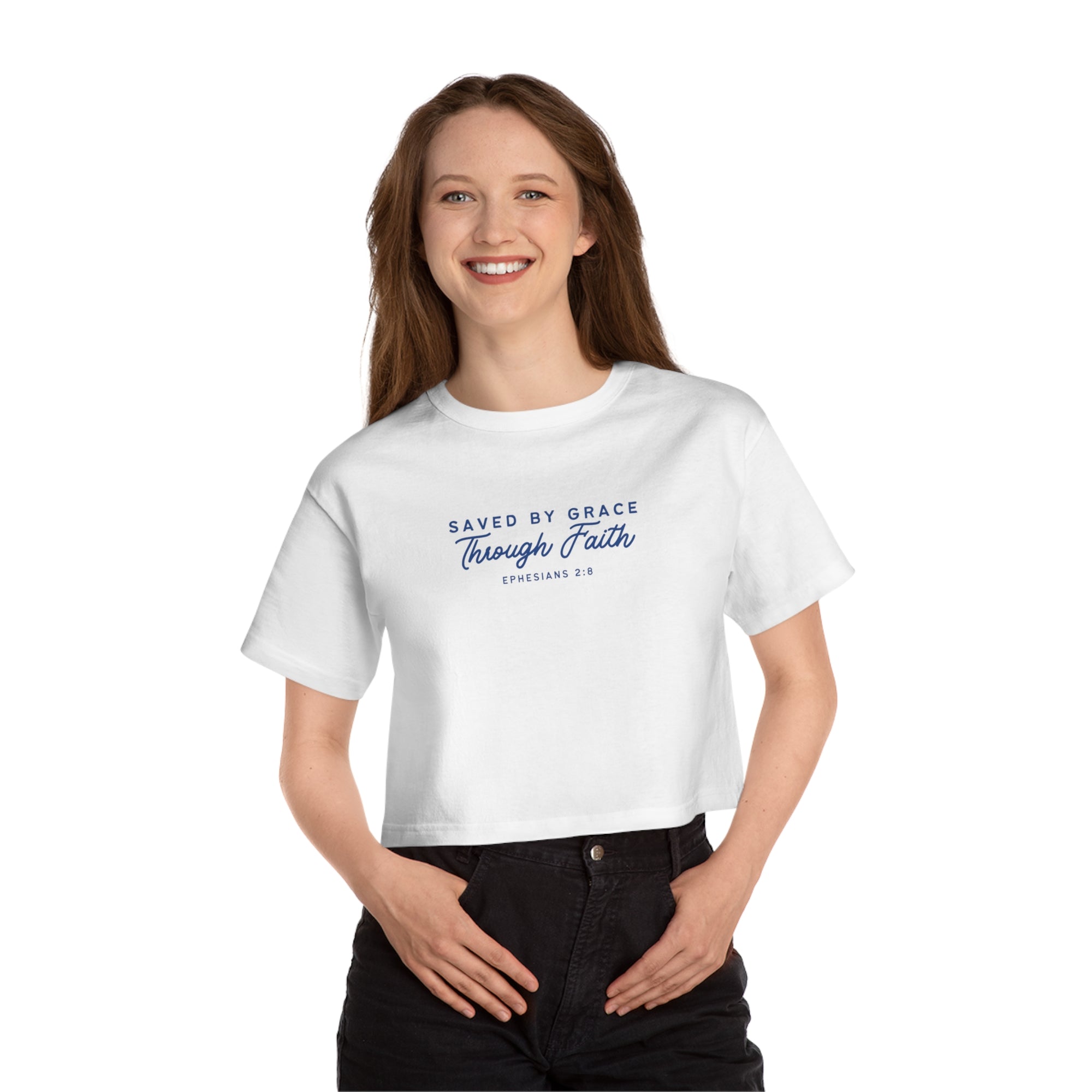 Ephesians 2:8 • Champion Heritage Crop Top