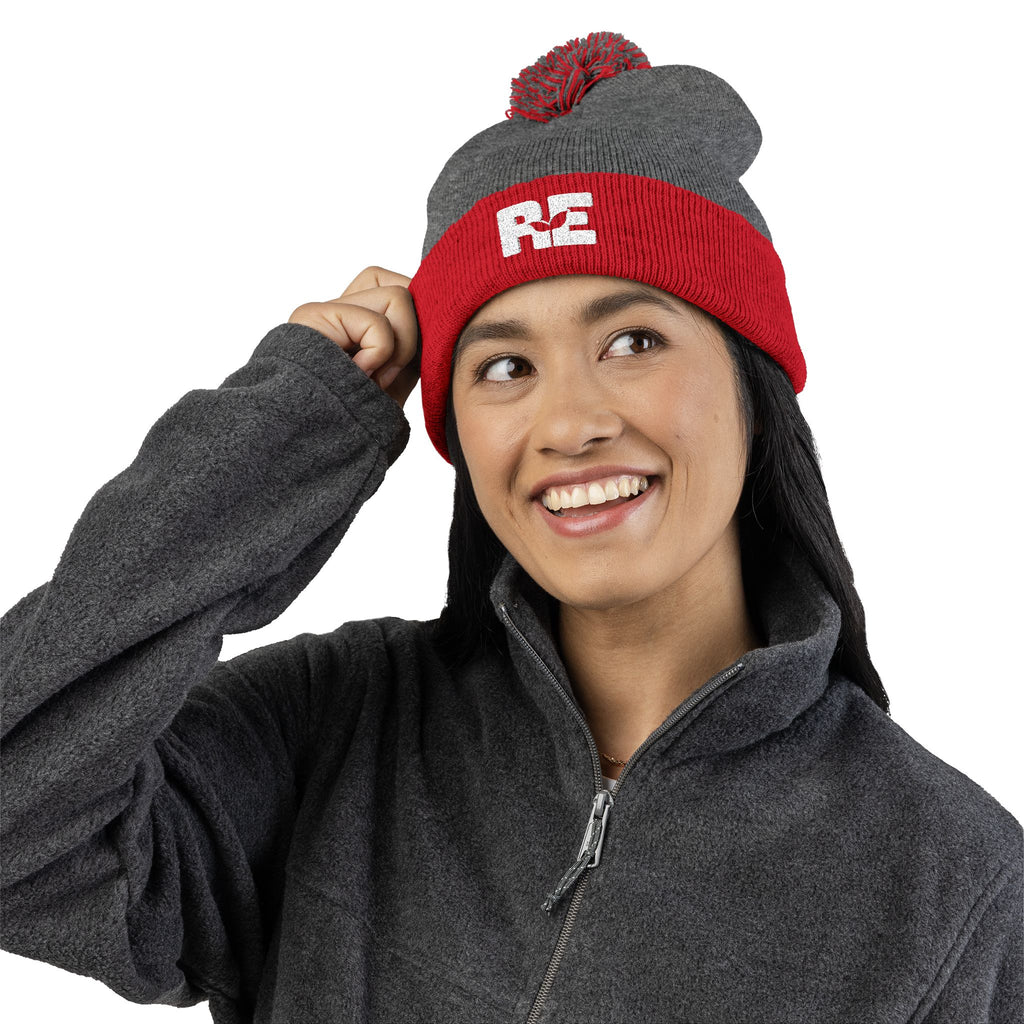 Rooted Eagle • Embroidered Pom-Pom Beanie