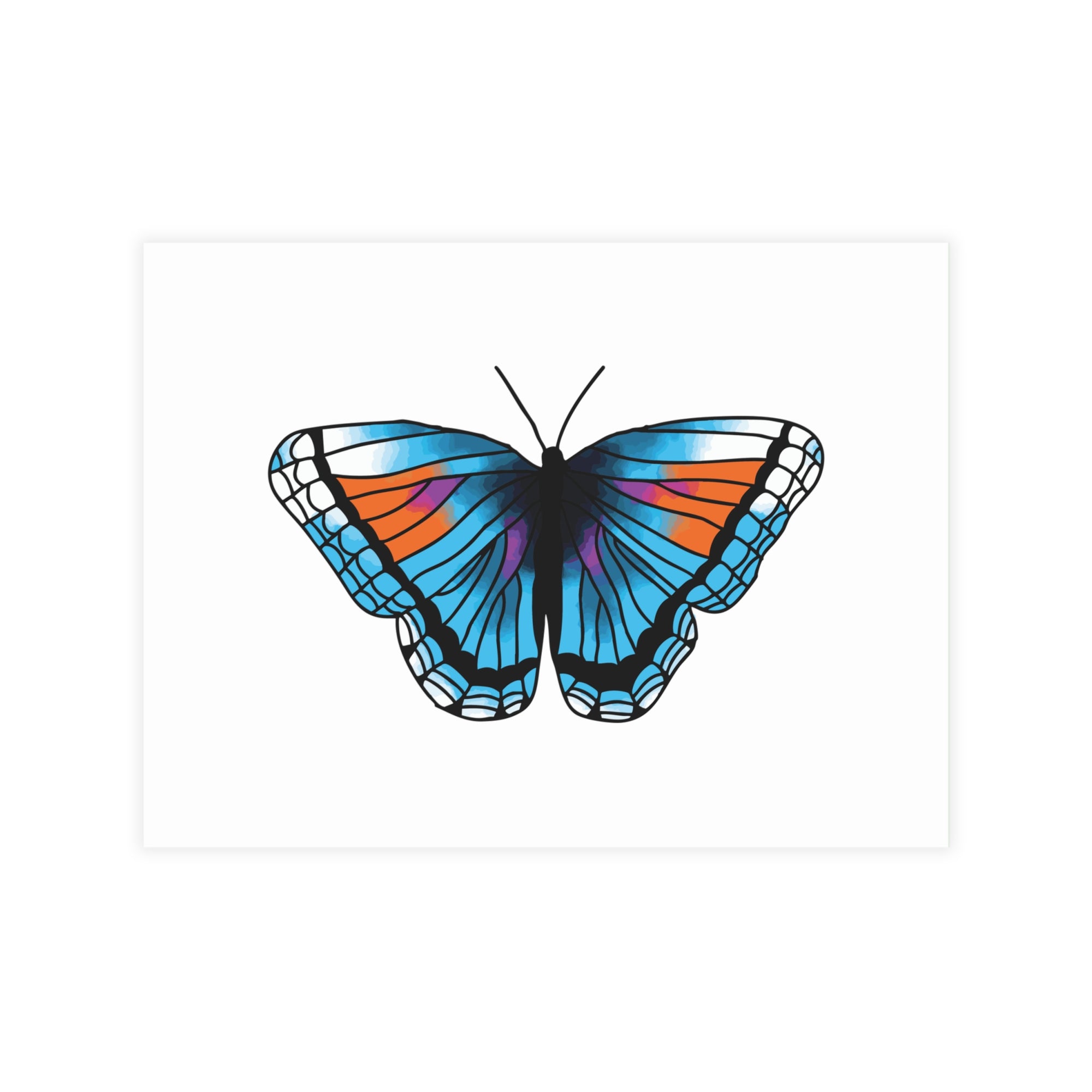 Watercolor Butterfly • Postcard + Envelope