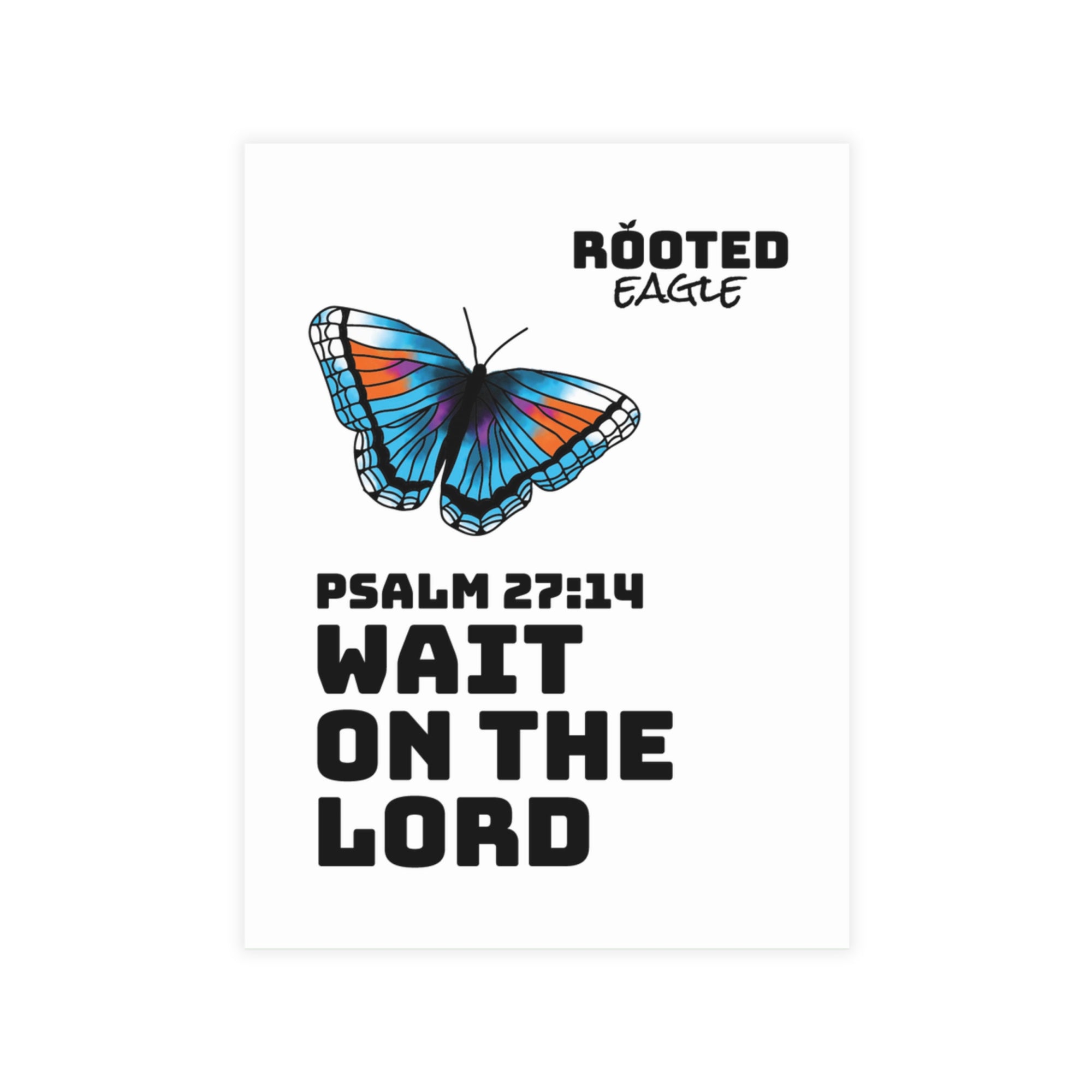 Psalm 27:14 • Watercolor • Postcard + Envelope