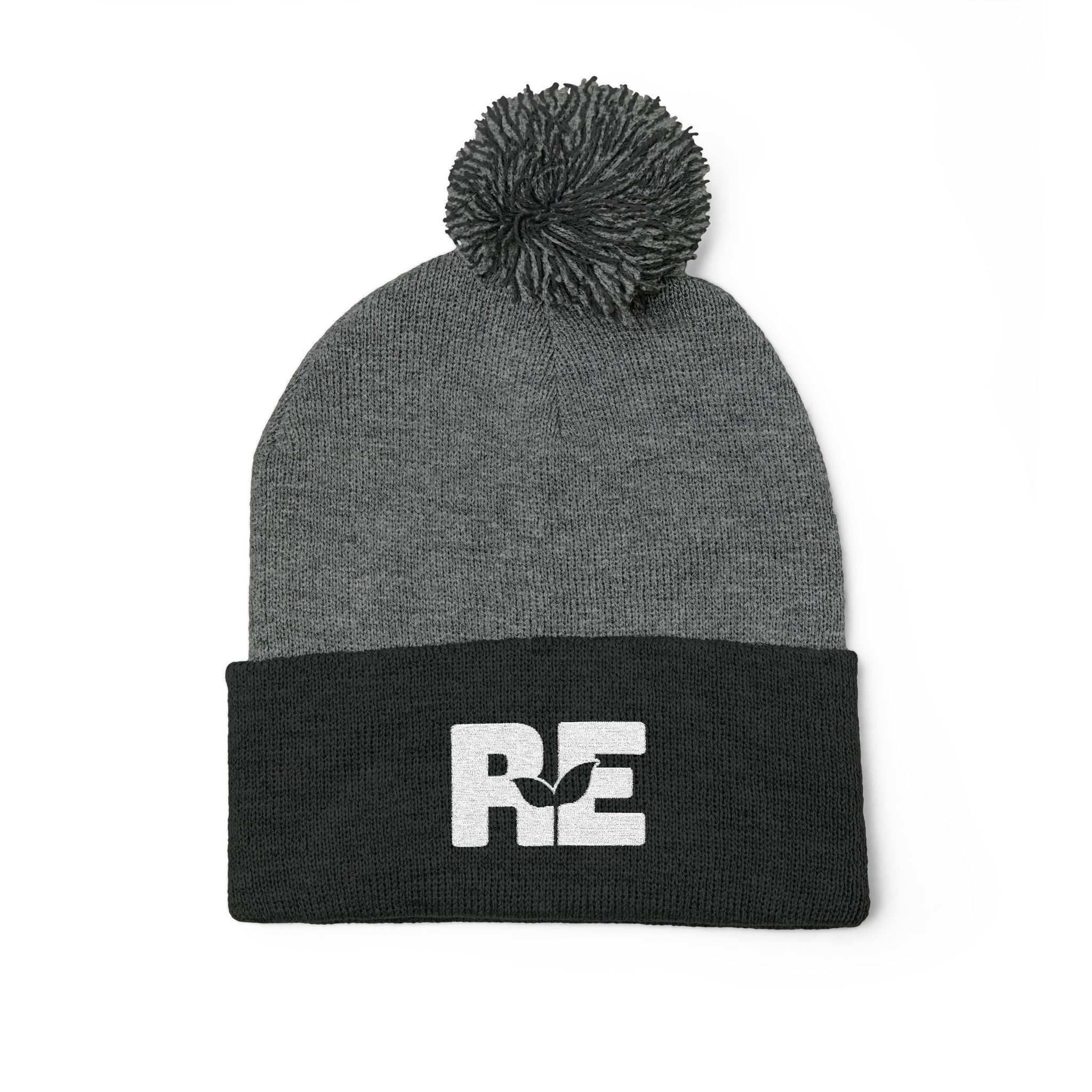 Rooted Eagle • Embroidered Pom-Pom Beanie