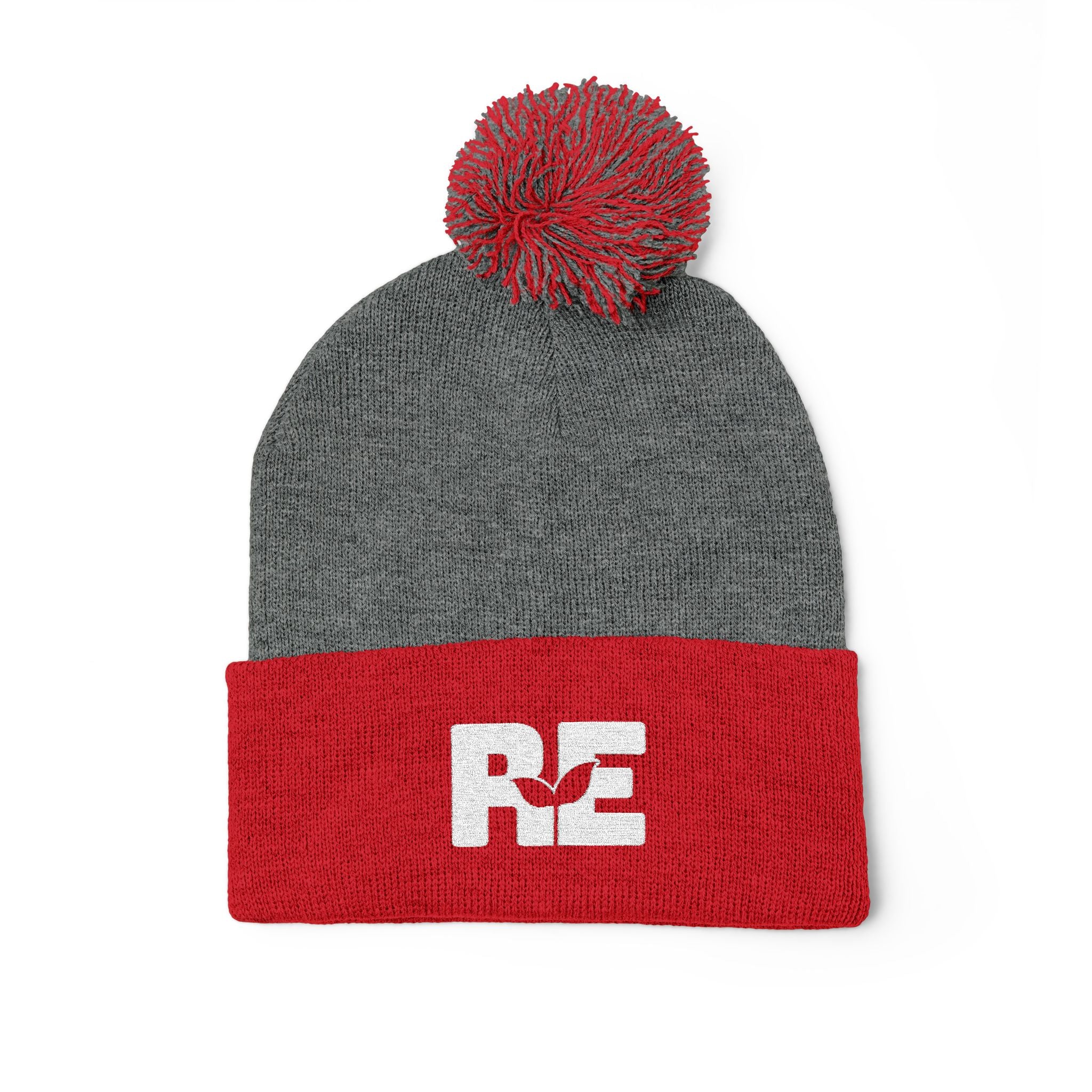 Rooted Eagle • Embroidered Pom-Pom Beanie