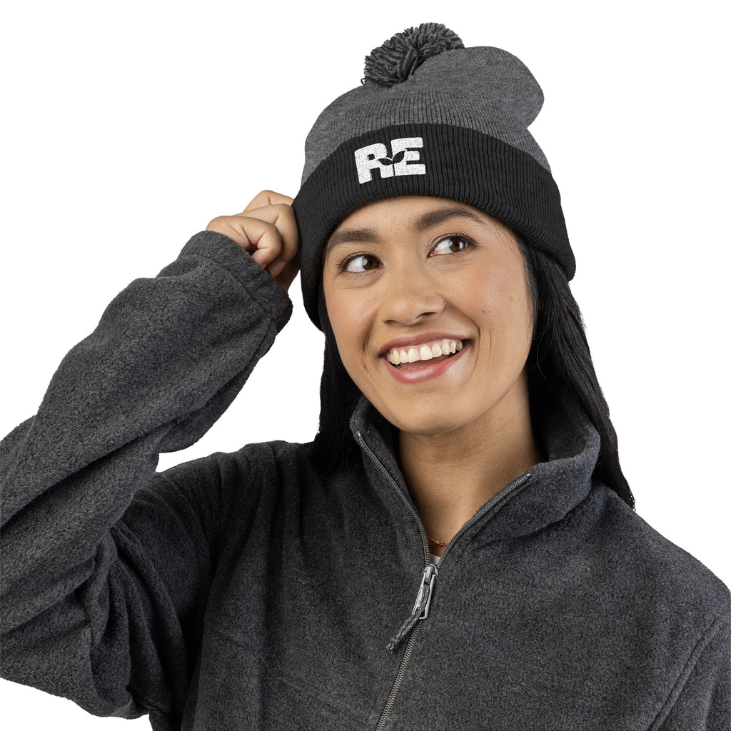 Rooted Eagle • Embroidered Pom-Pom Beanie