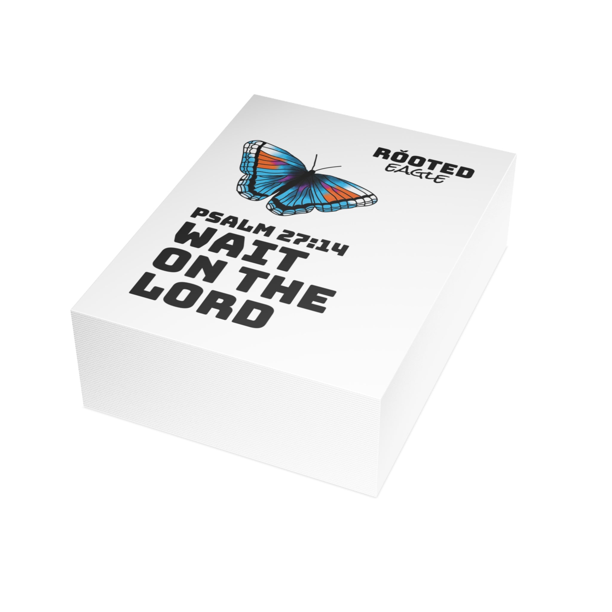 Psalm 27:14 • Watercolor • Postcard + Envelope