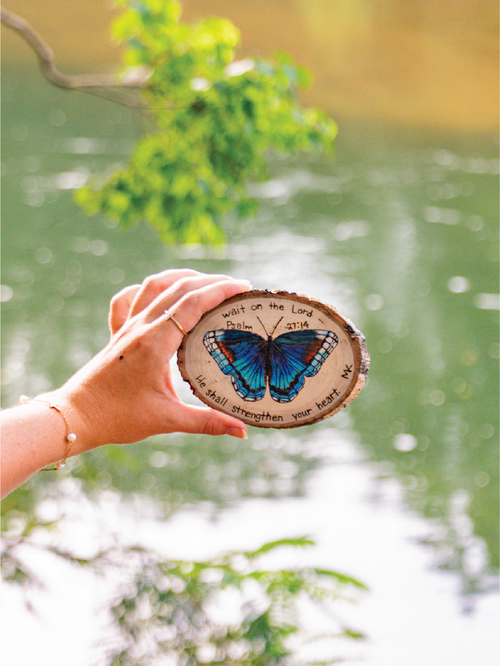 Butterfly • Psalm 27:14 • Magnet